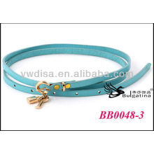Blue Fashion Cow Leather Belts Womens Skinny Leather Belts Wholesale With Size 0.7cmW*87.5cmL BB0048-3